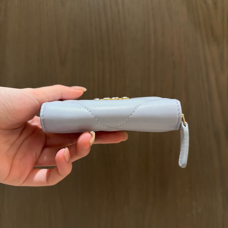 Chanel 卡包 霧霾藍色-4