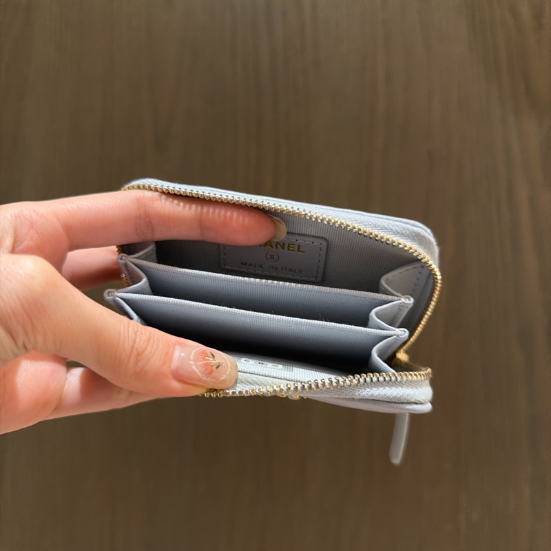 Chanel 卡包 霧霾藍色-6