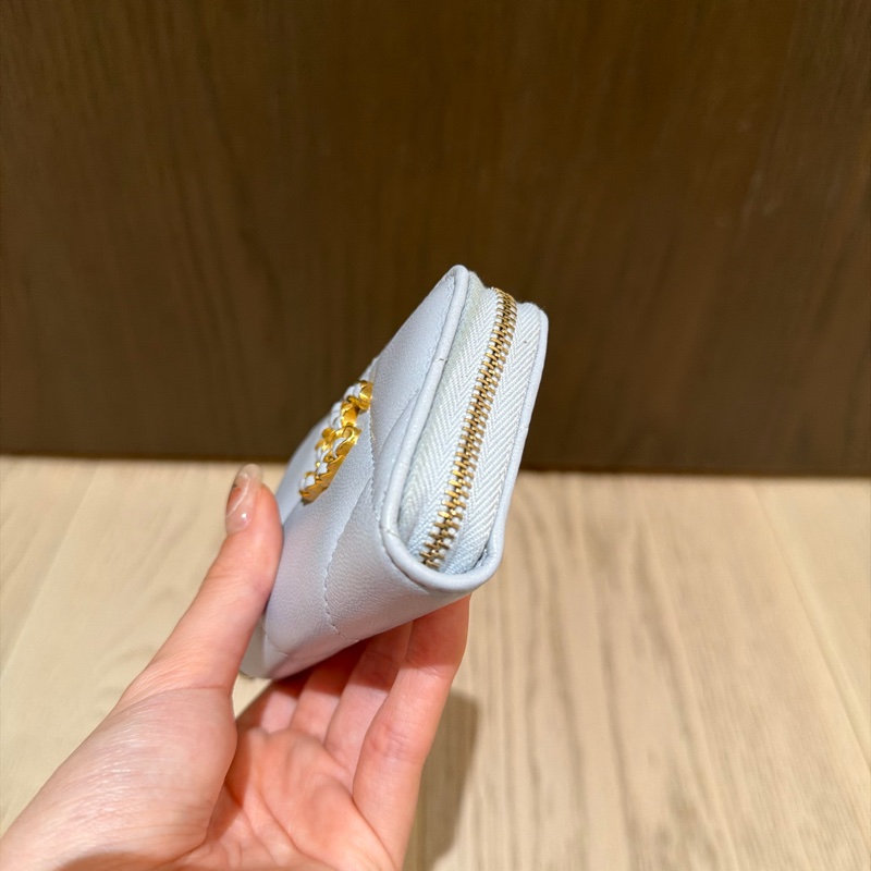 Chanel 卡包 霧霾藍色-9