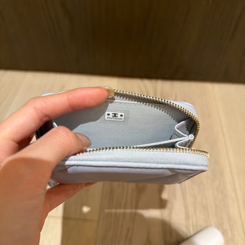 Chanel 卡包 霧霾藍色-14