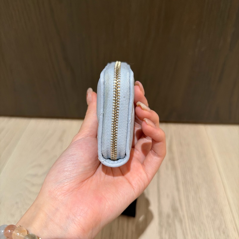 Chanel 卡包 霧霾藍色-15