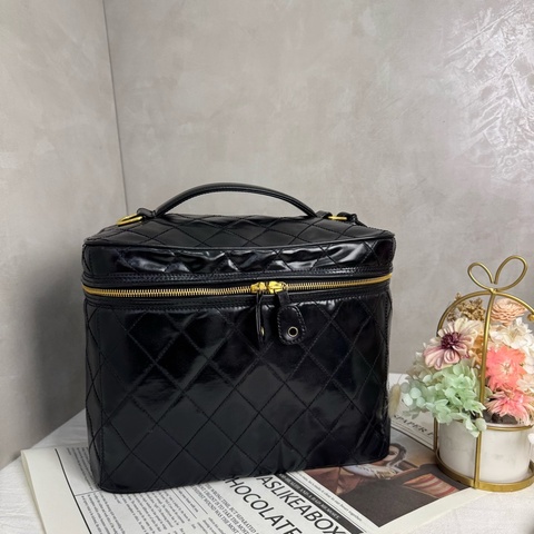 Chanel 菱格漆皮化妝包 手提 斜背 中古 vintage 二手