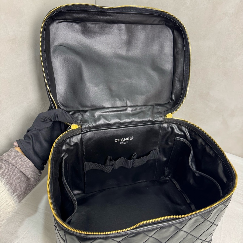 Chanel 菱格漆皮化妝包 手提 斜背 中古 vintage 二手-14