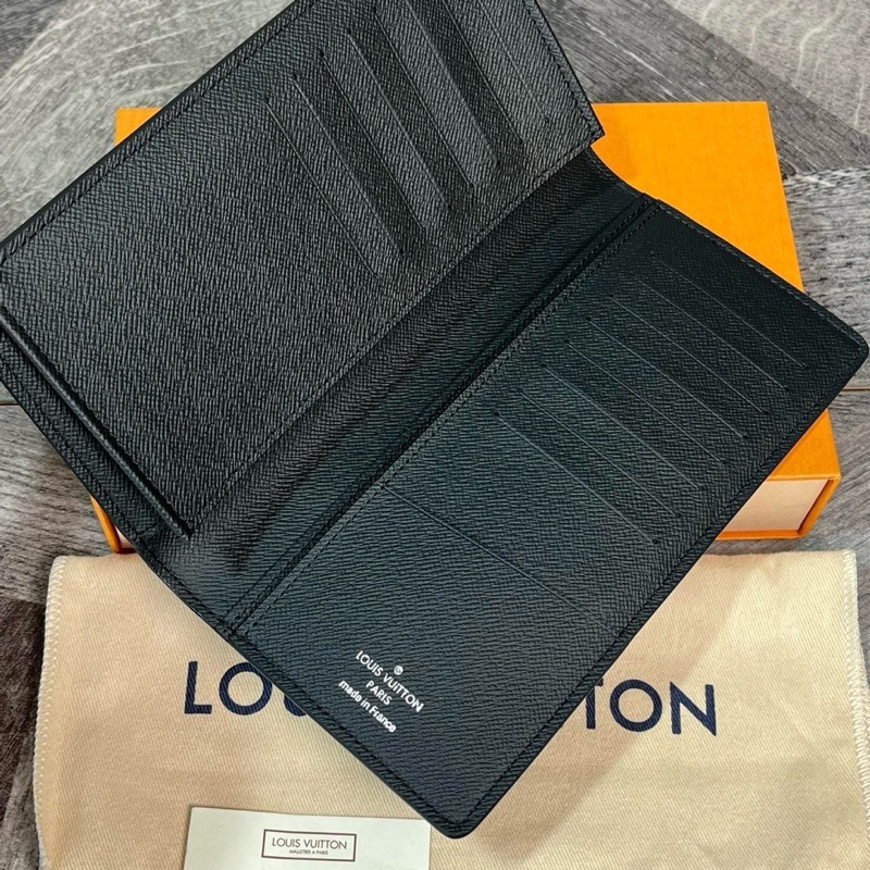 LV 經典黑色棋盤格對折錢夾 錢包 內有隔層 卡位多 尺寸約19*10cm 附件:塵袋-6