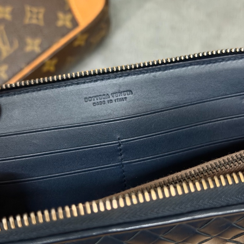 Bv藏青編織拉鍊長夾-8