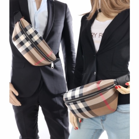Burberry 男女同款 SONNY格紋圖案腰包均碼碼28cm*9cm*16cm