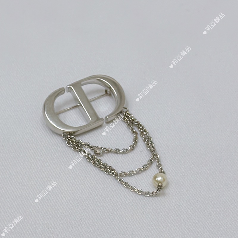莉亞精品♡ Dior 銀色胸針 二手美品-3