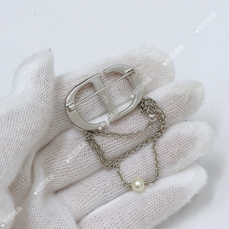 莉亞精品♡ Dior 銀色胸針 二手美品-4