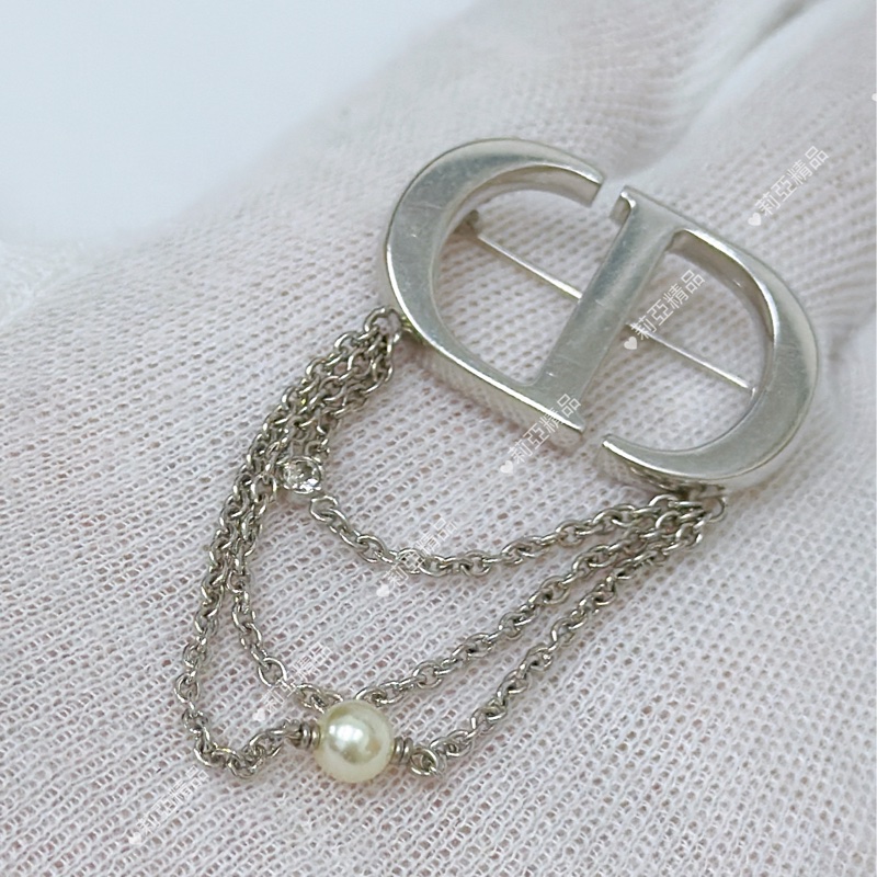 莉亞精品♡ Dior 銀色胸針 二手美品-10