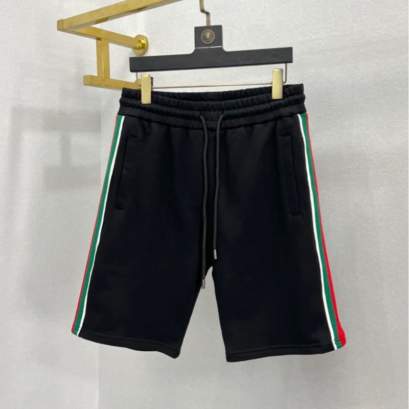 Gucci 男款 紅綠間 休閒短褲 #S M-4