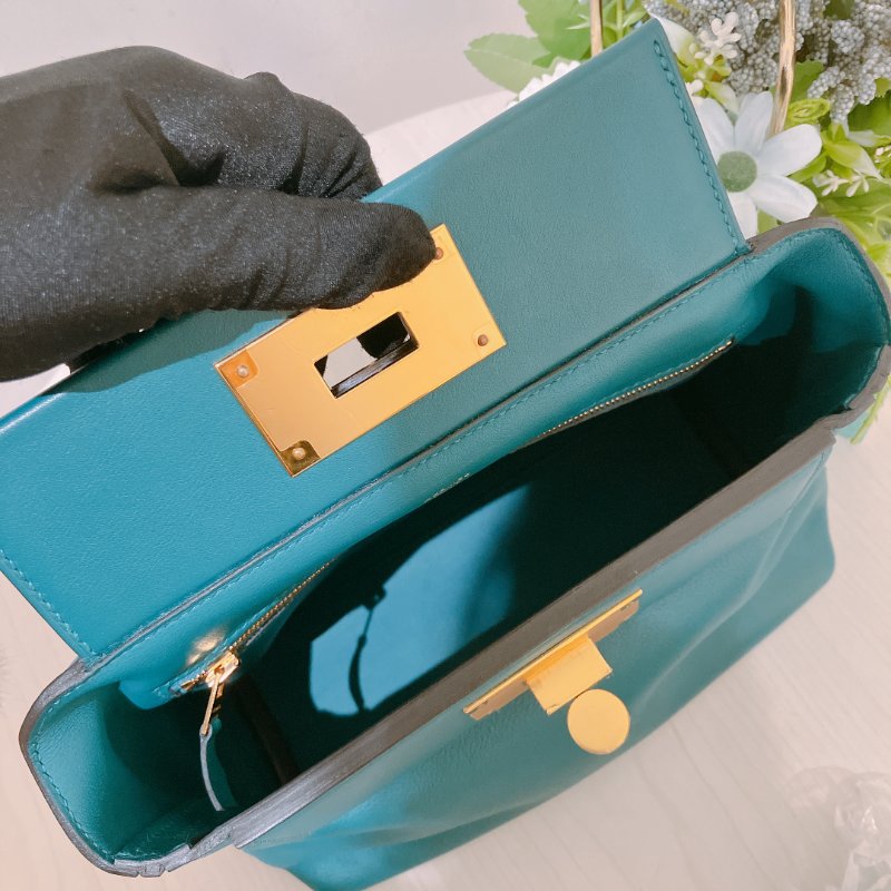 TK1923 愛馬仕2424  迷你包 2424 Mini Swift W0 Vert Bosphore-30