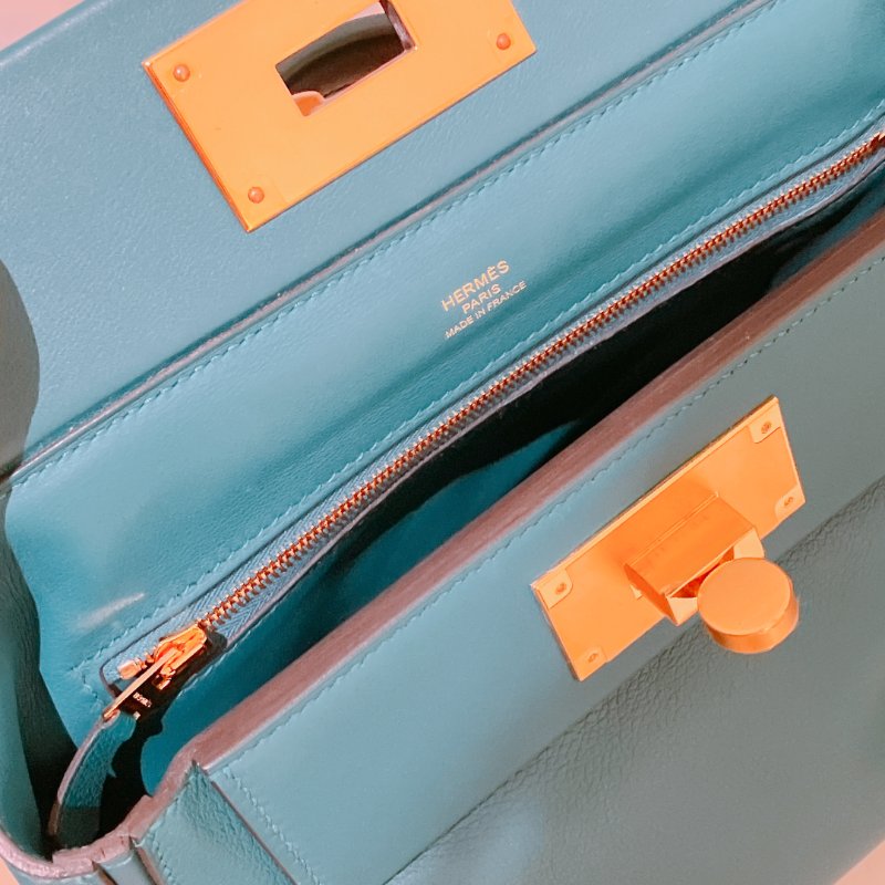 TK1923 愛馬仕2424  迷你包 2424 Mini Swift W0 Vert Bosphore-33