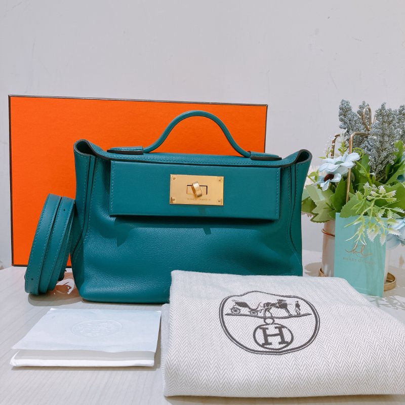 TK1923 愛馬仕2424  迷你包 2424 Mini Swift W0 Vert Bosphore-40