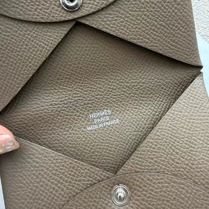 HERMES 愛馬仕 Calvi 卡夾 大象灰 有盒-1