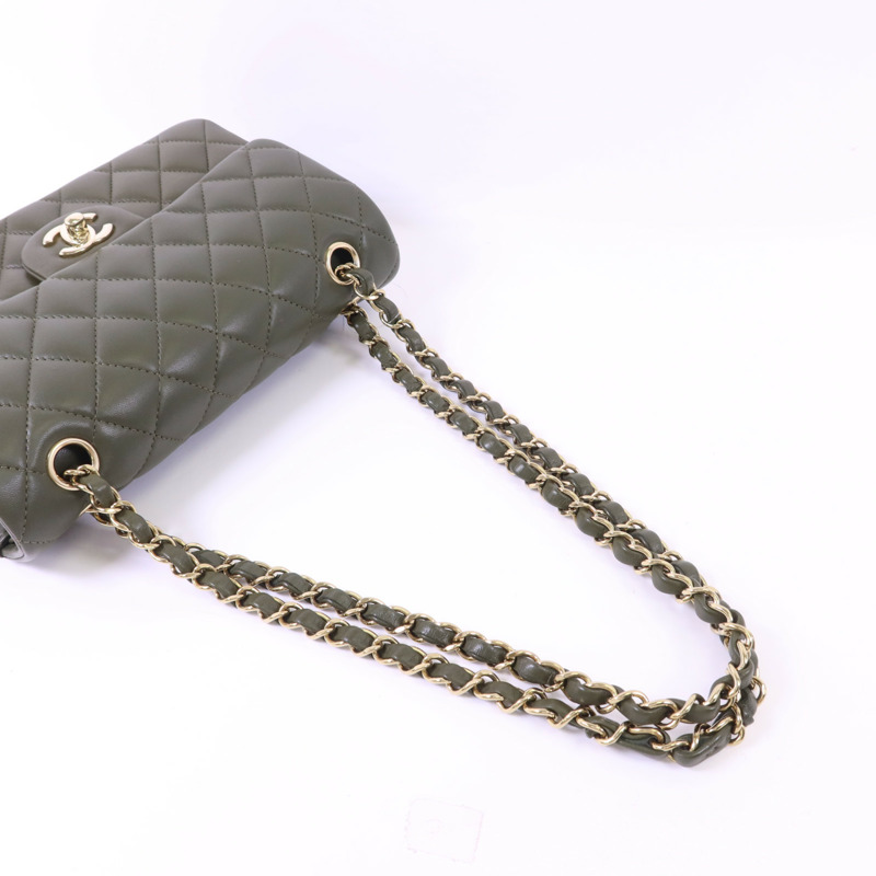 CHANEL 羊皮皮革Classic 23金扣鏈帶肩背袋-8