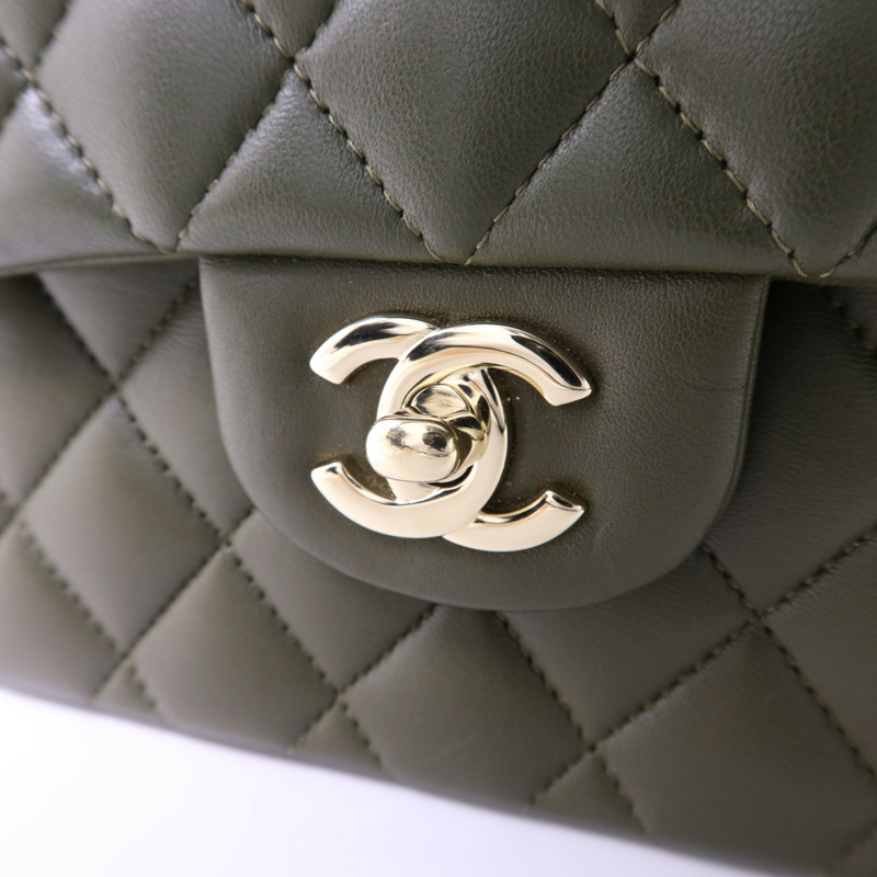 CHANEL 羊皮皮革Classic 23金扣鏈帶肩背袋-10