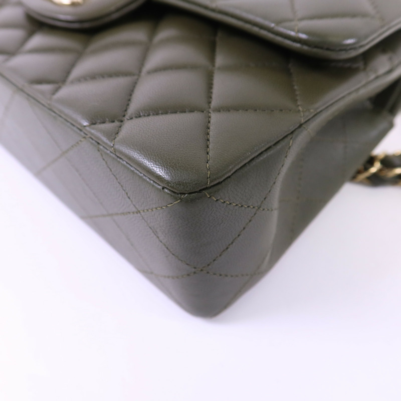 CHANEL 羊皮皮革Classic 23金扣鏈帶肩背袋-11