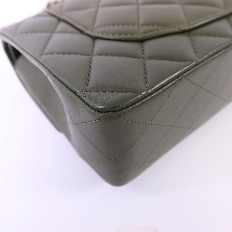 CHANEL 羊皮皮革Classic 23金扣鏈帶肩背袋-14