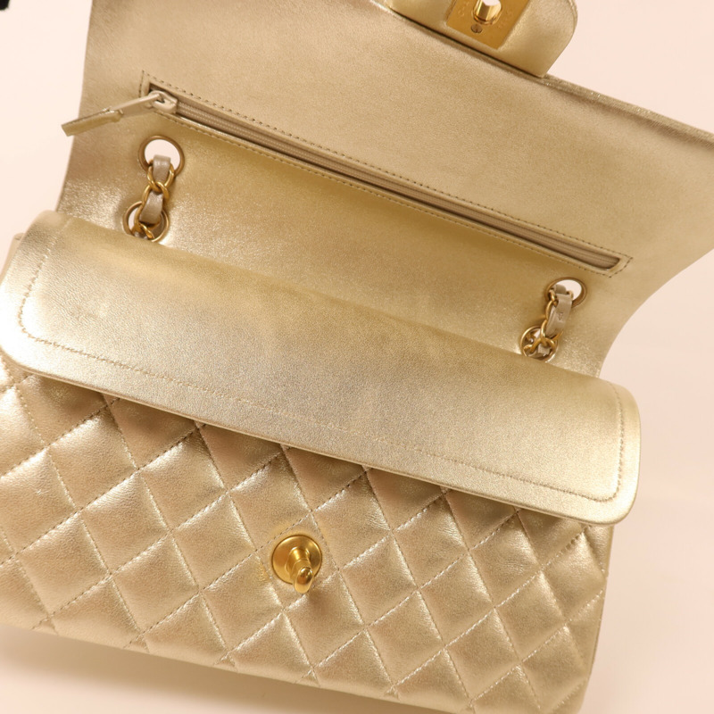 CHANEL 牛皮皮革Classic 25金扣鏈帶肩背袋-4