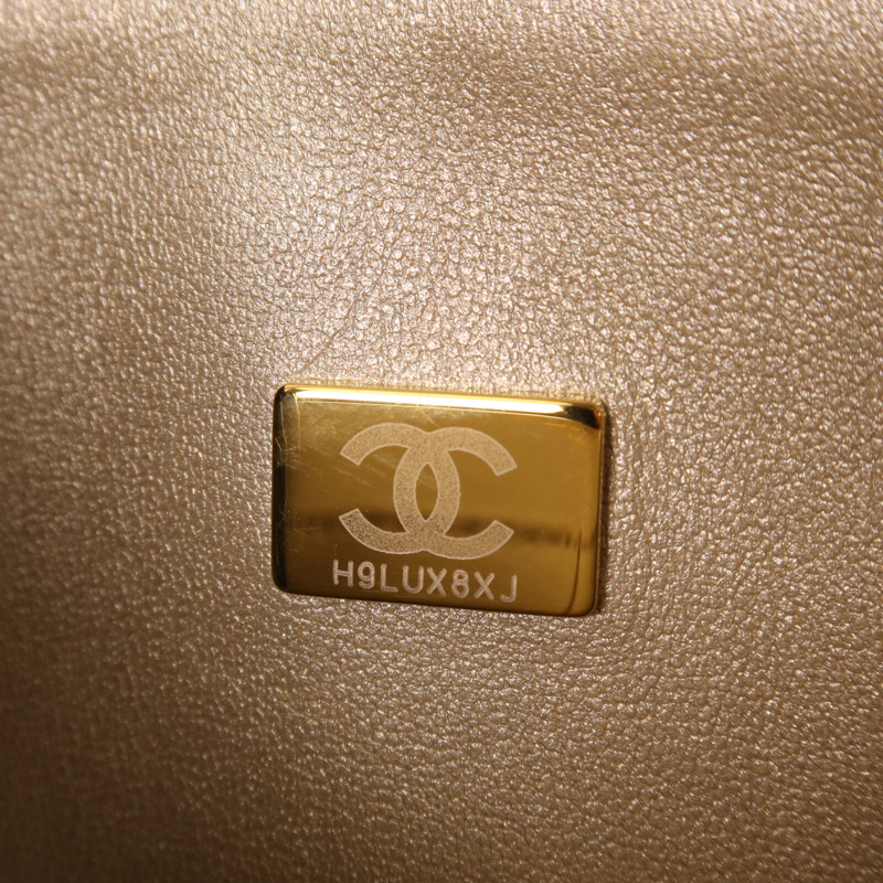 CHANEL 牛皮皮革Classic 25金扣鏈帶肩背袋-7