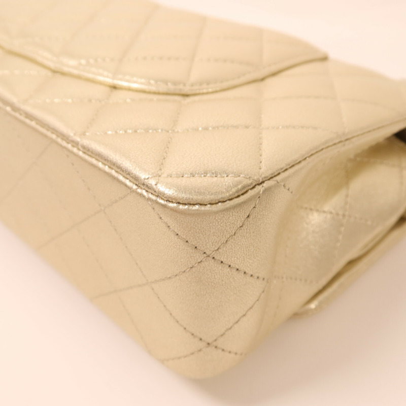 CHANEL 牛皮皮革Classic 25金扣鏈帶肩背袋-13