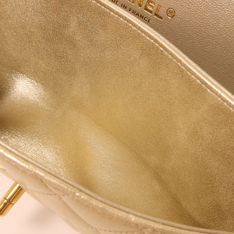 CHANEL 牛皮皮革Classic 25金扣鏈帶肩背袋-16