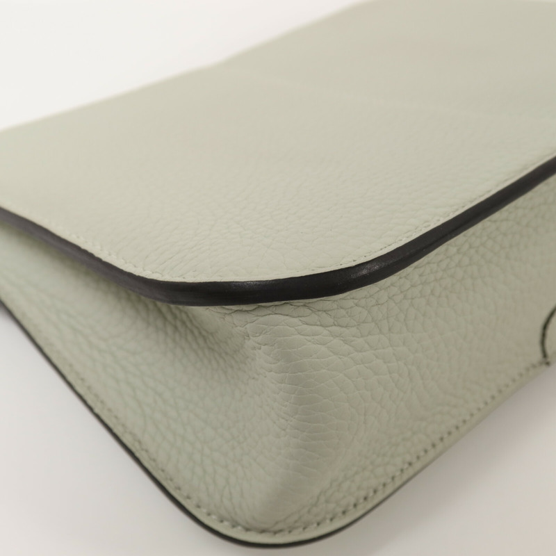 HERMES Clemence皮革Halzan 25金扣手挽肩背兩用袋Gris Neve/Gris Meyer-12