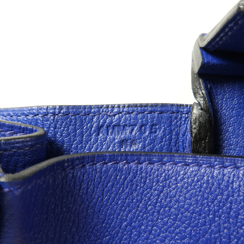 HERMES Novillo皮革Birkin 30金扣手挽袋Bleu Electrique-6