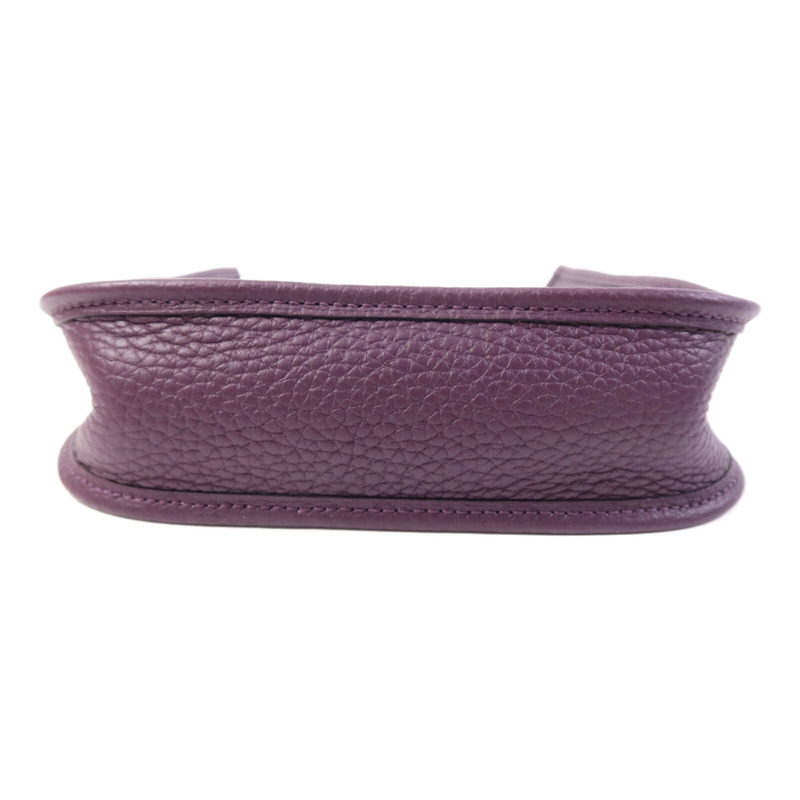 HERMES Clemence皮革Evelyne TPM金扣肩背袋Cassis/Rouge Grenat-3