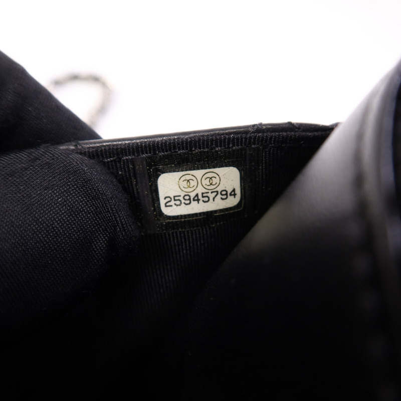 CHANEL 羊皮皮革WOC Wallet On Chain銀扣鏈帶肩背袋-7