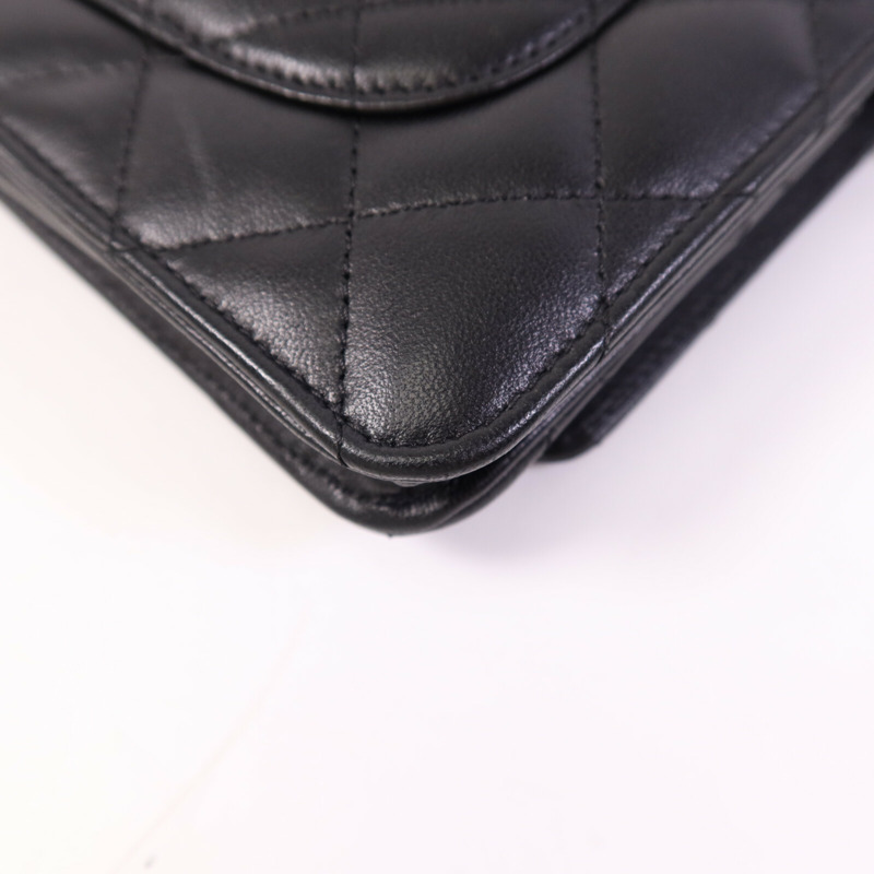 CHANEL 羊皮皮革WOC Wallet On Chain銀扣鏈帶肩背袋-12