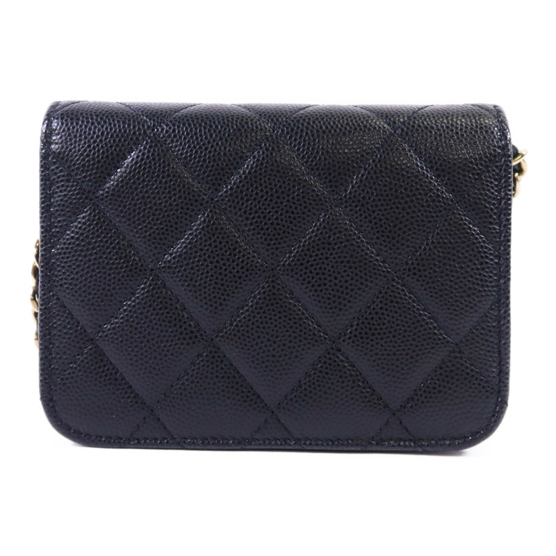 CHANEL 牛皮皮革Matelasse Mini金扣鏈帶肩背袋-1