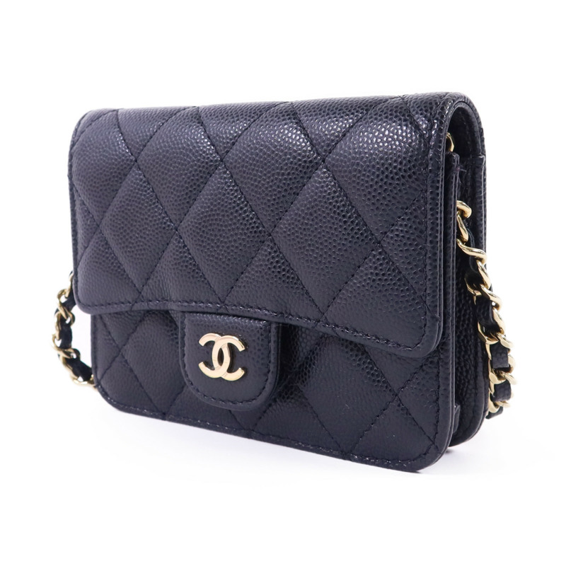 CHANEL 牛皮皮革Matelasse Mini金扣鏈帶肩背袋-2