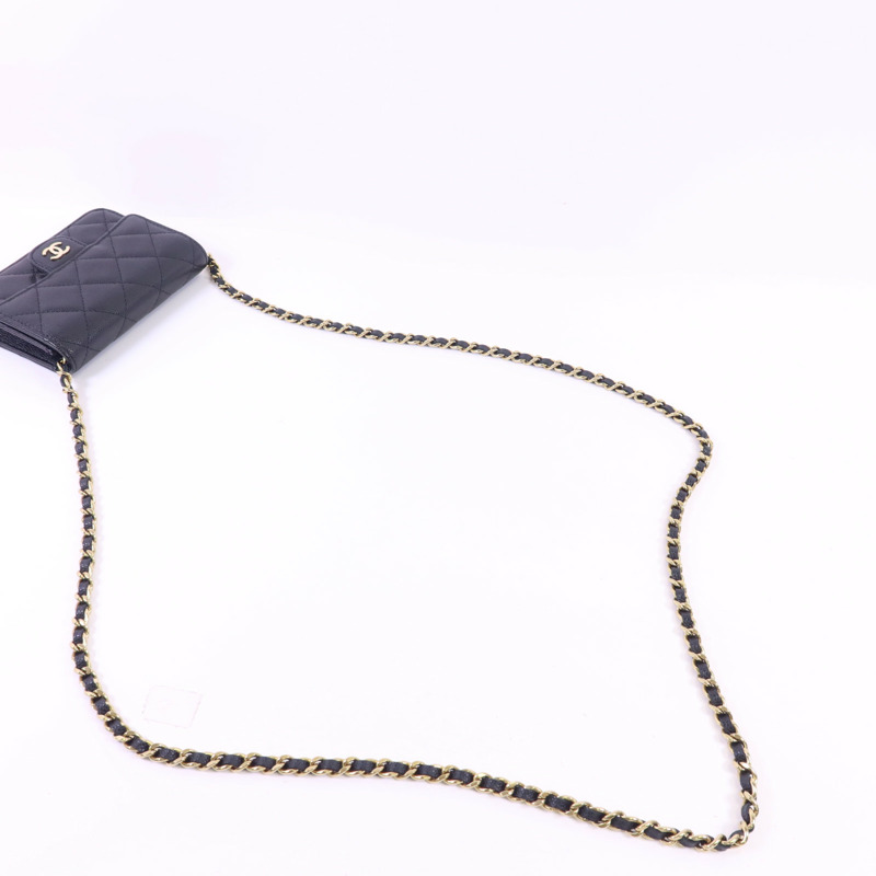 CHANEL 牛皮皮革Matelasse Mini金扣鏈帶肩背袋-4