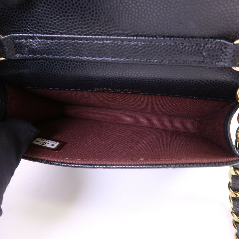 CHANEL 牛皮皮革Matelasse Mini金扣鏈帶肩背袋-5