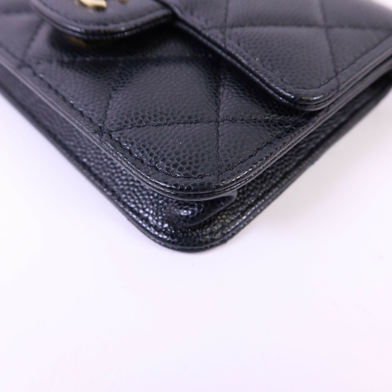 CHANEL 牛皮皮革Matelasse Mini金扣鏈帶肩背袋-10