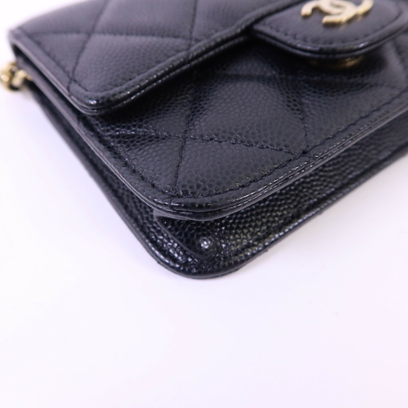 CHANEL 牛皮皮革Matelasse Mini金扣鏈帶肩背袋-11