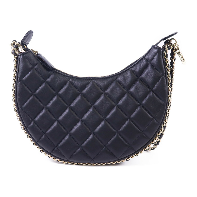 CHANEL 羊皮皮革Matelasse Hobo金扣鏈帶肩背袋-1