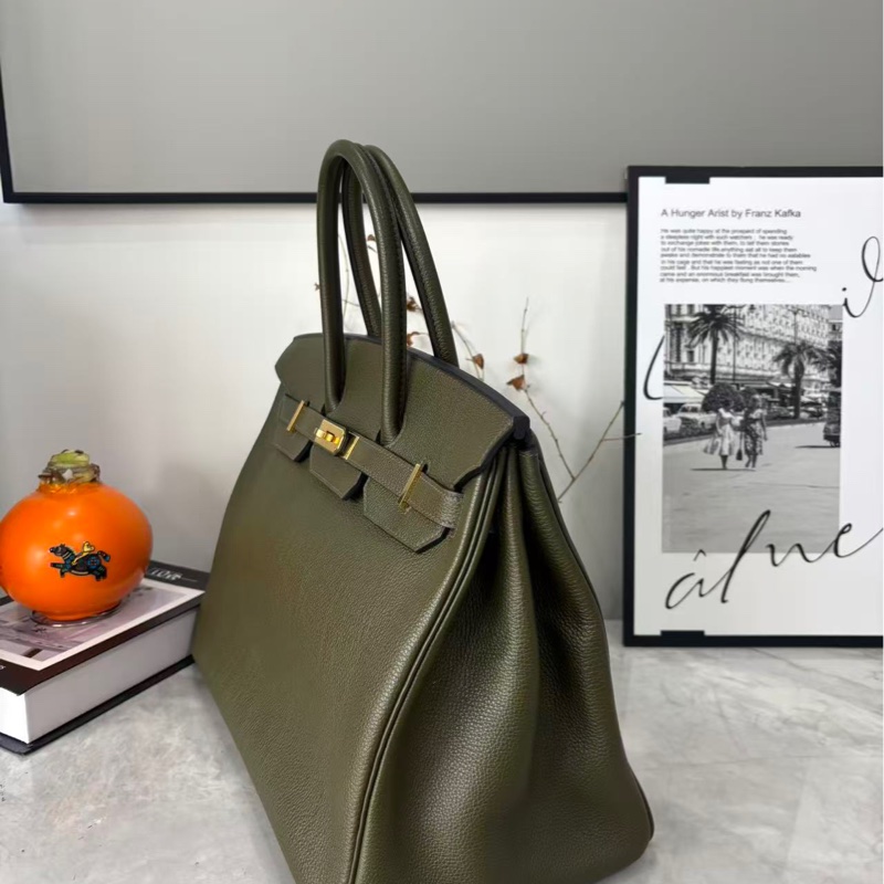 好價🫧愛馬仕Birkin35橄欖綠togo皮 T刻 原始好成色 漏漏價 全網-9