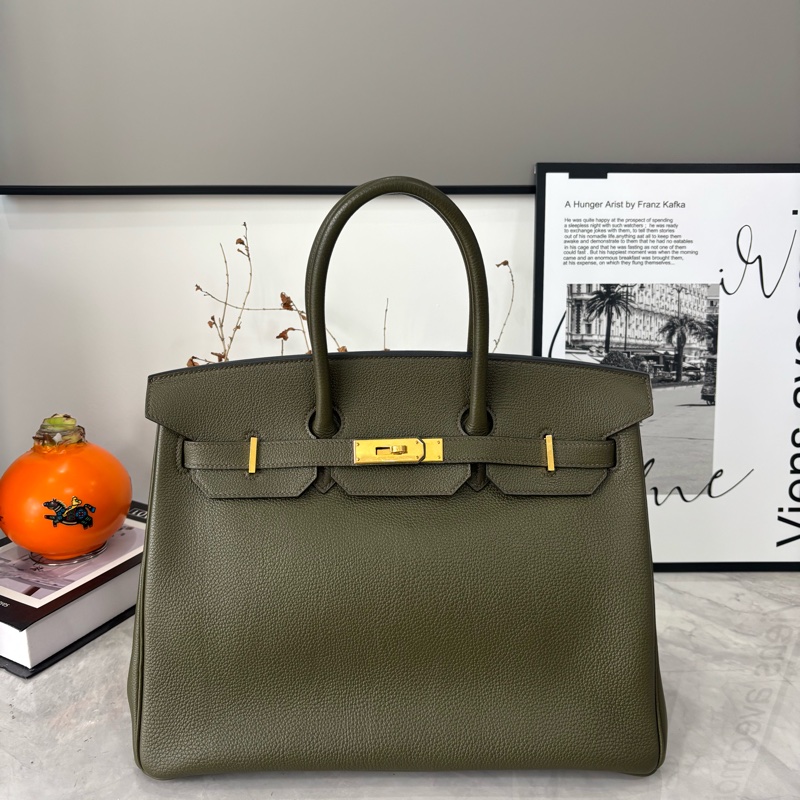 好價🫧愛馬仕Birkin35橄欖綠togo皮 T刻 原始好成色 漏漏價 全網-10