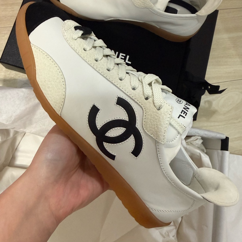 💖Chanel 26P最美 德訓鞋 白色38號💖 全新-0