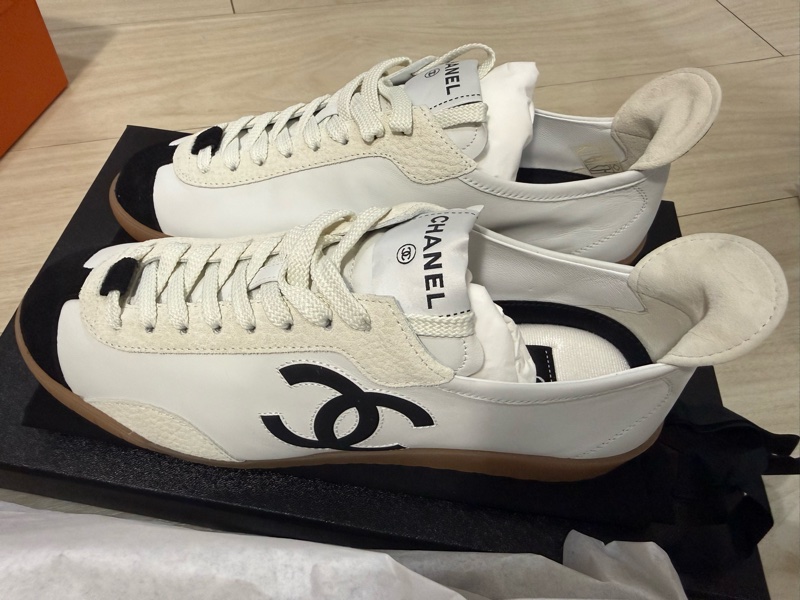 💖Chanel 26P最美 德訓鞋 白色38號💖 全新-2
