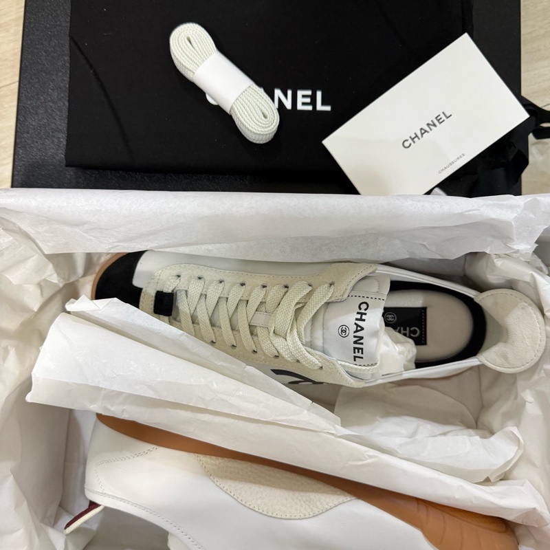 💖Chanel 26P最美 德訓鞋 白色38號💖 全新-3
