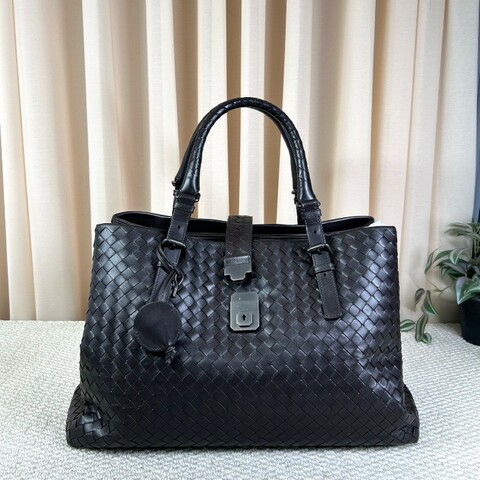 BV葆蝶家羅馬深棕色編織手提單肩包 經典款 容量大 通勤出門都很實用