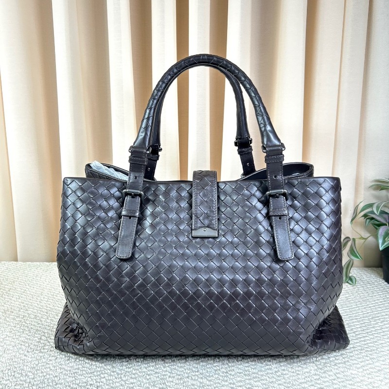 BV葆蝶家羅馬深棕色編織手提單肩包 經典款 容量大 通勤出門都很實用-6