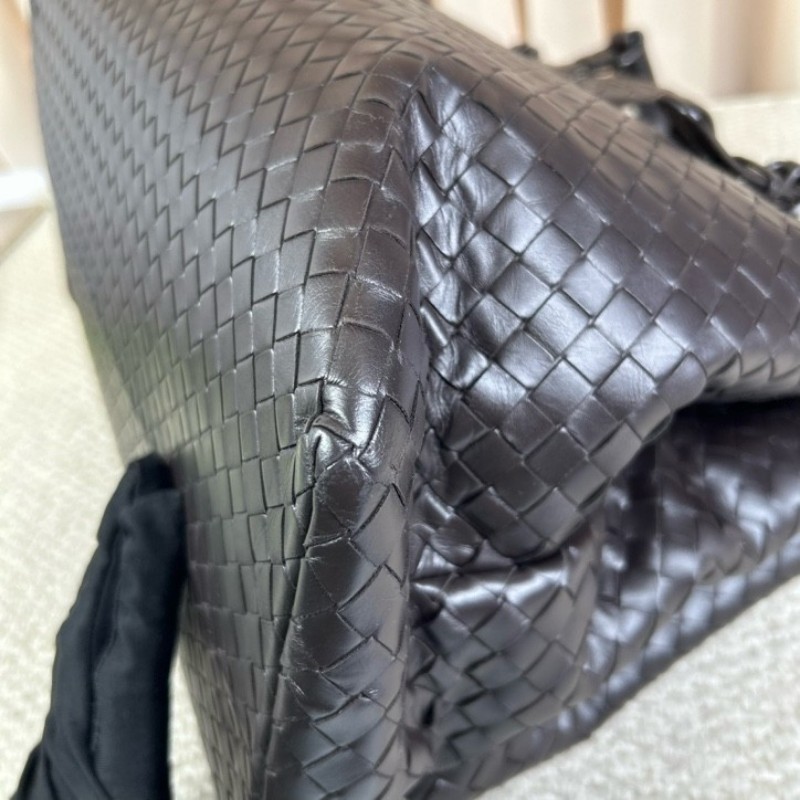 BV葆蝶家羅馬深棕色編織手提單肩包 經典款 容量大 通勤出門都很實用-11