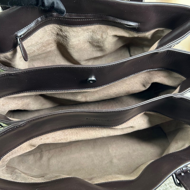 BV葆蝶家羅馬深棕色編織手提單肩包 經典款 容量大 通勤出門都很實用-13