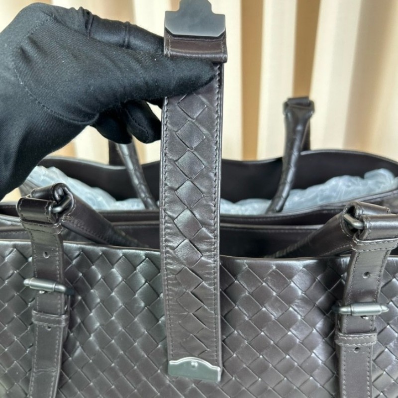 BV葆蝶家羅馬深棕色編織手提單肩包 經典款 容量大 通勤出門都很實用-14