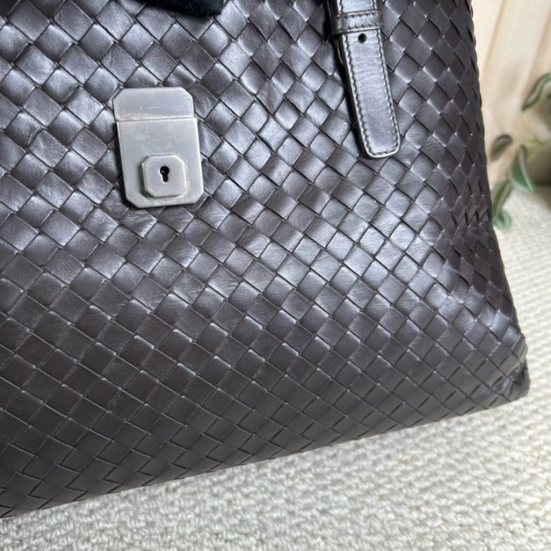 BV葆蝶家羅馬深棕色編織手提單肩包 經典款 容量大 通勤出門都很實用-15