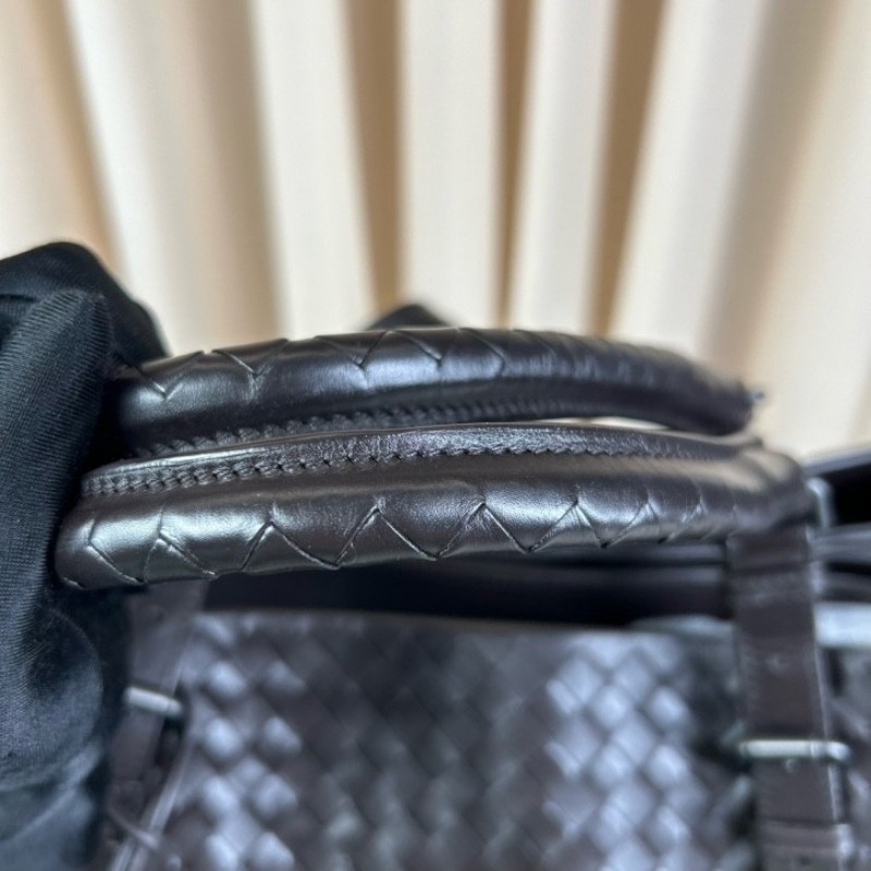 BV葆蝶家羅馬深棕色編織手提單肩包 經典款 容量大 通勤出門都很實用-17